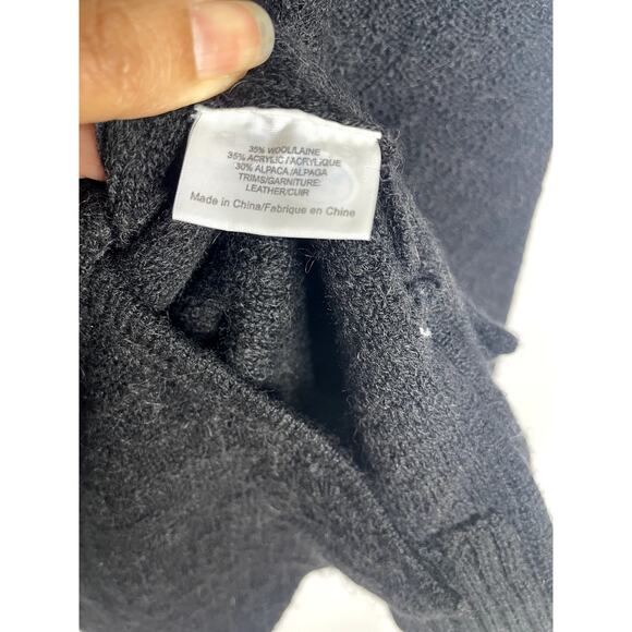 Tory Burch Tunic Sweater Black wool alpaca blend M - Picture 7 of 8